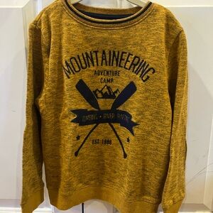 Primark Mustard and Navy Mountaineering Graphic Sweater